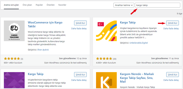 wordpress kargo takip eklentisi kurulumu